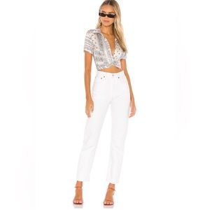 Superdown jenela twist front cropped shirt size XS NWT